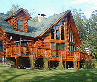 The Lincoln Logs standard package is a weather-tight shell consisting of exterior walls, interior partitions, second floor system, operable windows, doors and a complete roof system with soffit, fascia and 30 year architectural grade shingles.