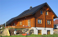 Round log house is more common in countryside, in Scandinavia also in mountains, but in urban environment round log cabins are not so suitable. For those who prefer log cabin but want to build it among other houses in towns we are offering rectangular logs.